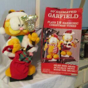 Vintage Animated Garfield Christmas Figure  AS IS